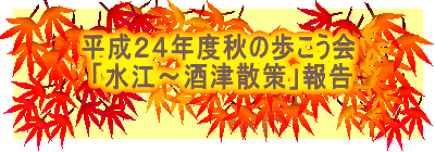 平成２４年度秋の歩こう会  「水江〜酒津散策」報告 　　